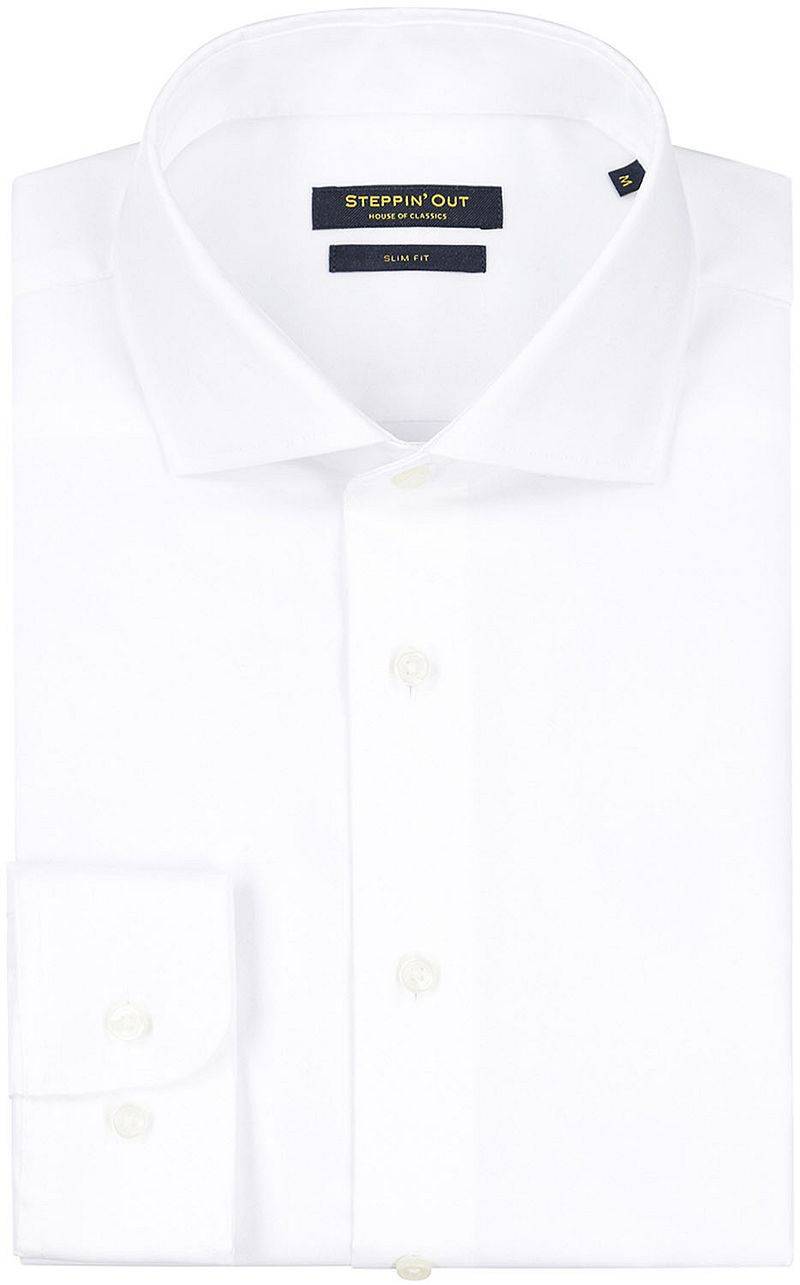 Steppin' Out Hemd Slim-Fit Twill Weiß - Größe XXL von Steppin' Out