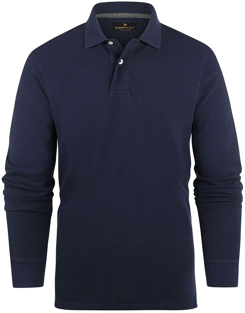 Steppin' Out Longsleeve Polo Piqué Classic Navy - Größe M von Steppin' Out