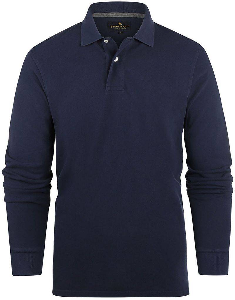 Steppin' Out Longsleeve Polo Piqué Classic Navy - Größe XL von Steppin' Out
