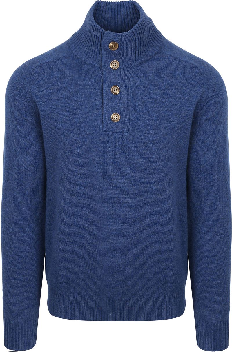 Steppin' Out Mocker Pullover Lammwolle Royal Blau - Größe L von Steppin' Out
