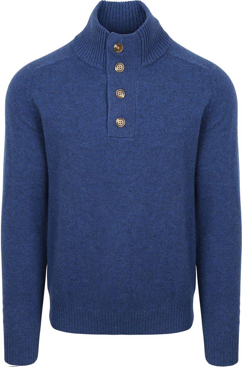 Steppin' Out Mocker Pullover Lammwolle Royal Blau - Größe L von Steppin' Out