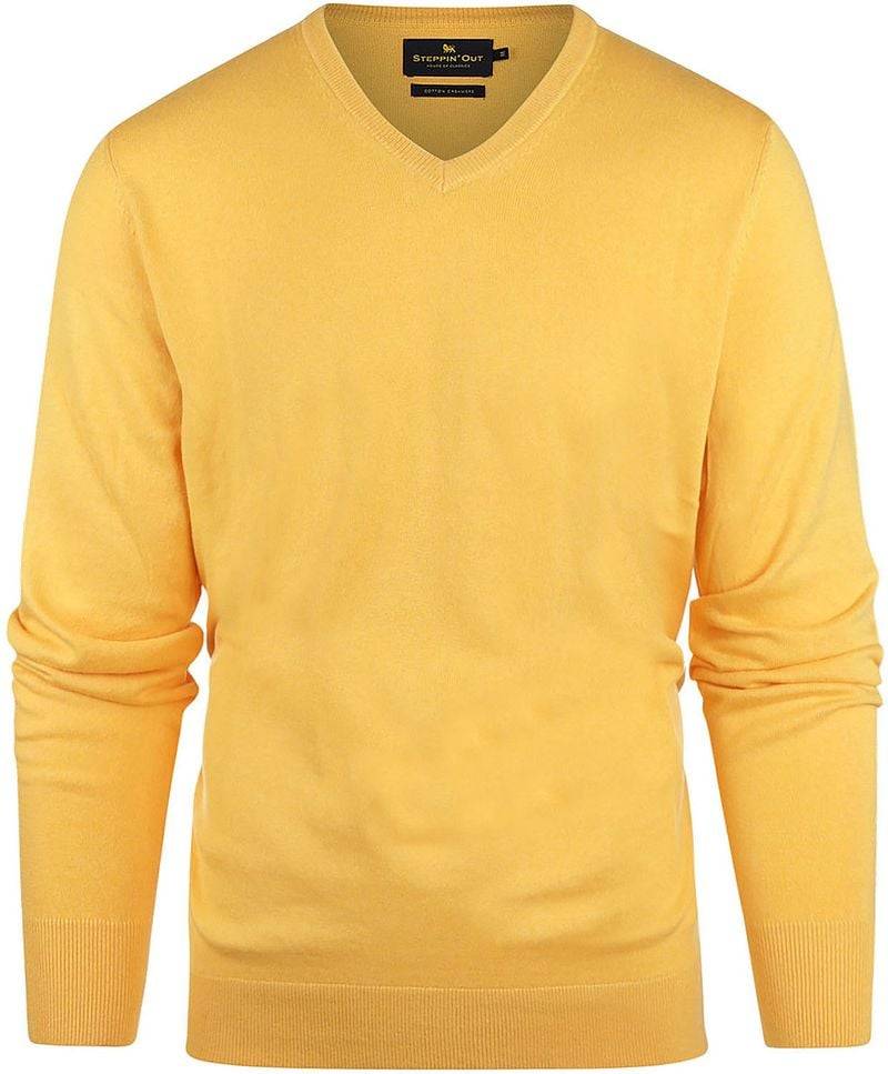 Steppin' Out Pullover Cashmere V-Ausschnitt Gelb - Größe XXL von Steppin' Out