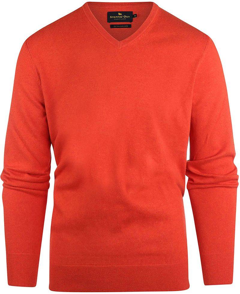 Steppin' Out Pullover Cotton Cashmere V-Ausschnitt Rot - Größe XXL von Steppin' Out