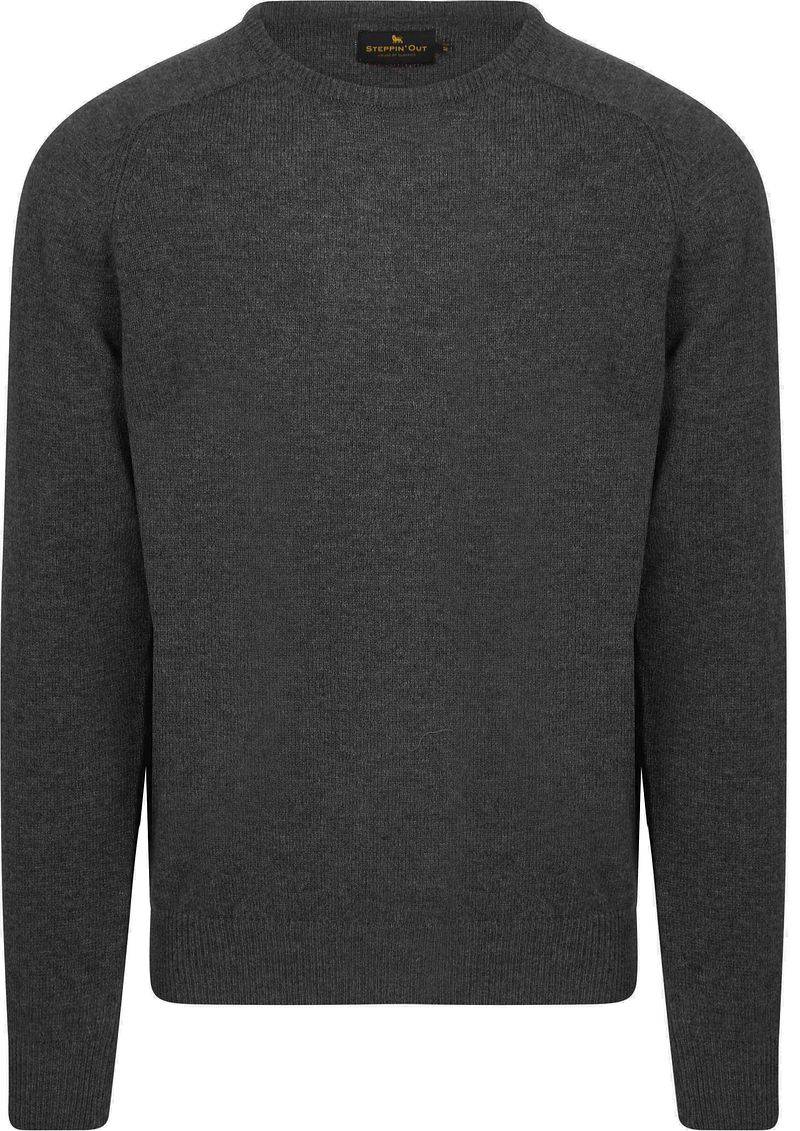 Steppin' Out Pullover Lammwolle Anthrazit - Größe M von Steppin' Out