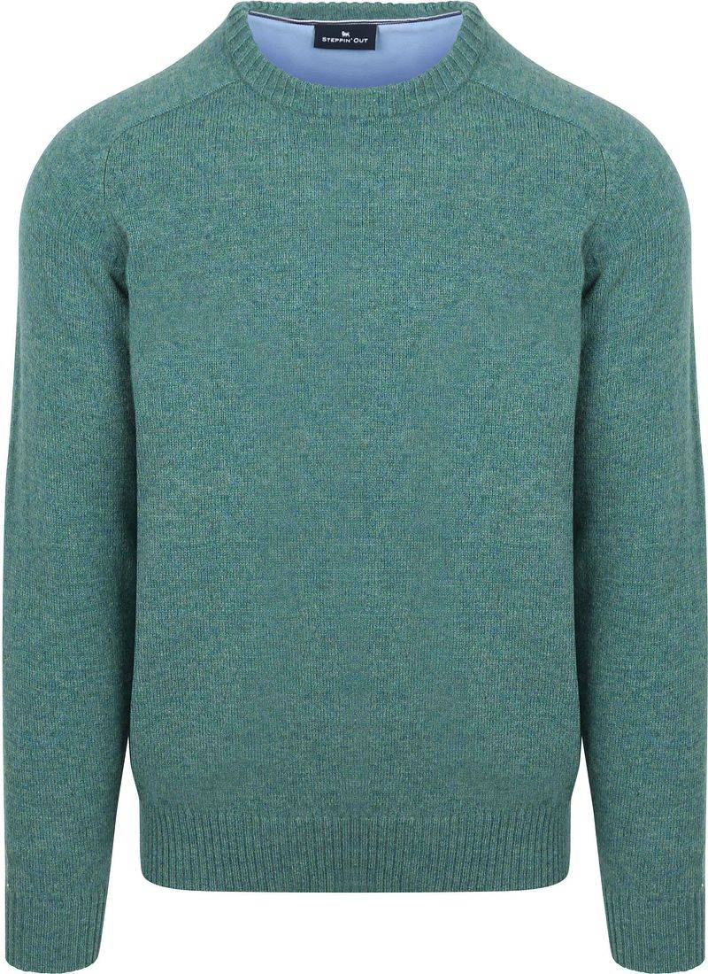 Steppin' Out Pullover Lammwolle Aqua Grün - Größe L von Steppin' Out