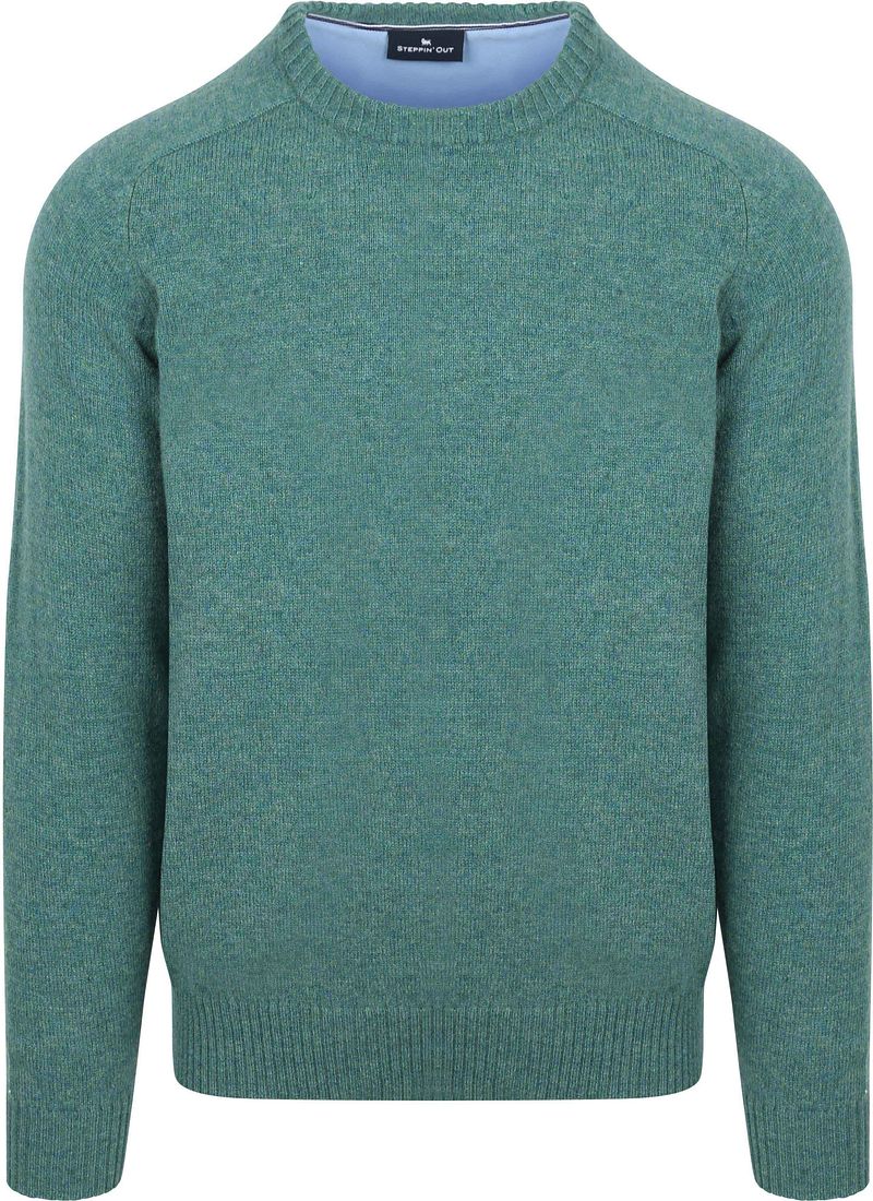 Steppin' Out Pullover Lammwolle Aqua Grün - Größe XL von Steppin' Out
