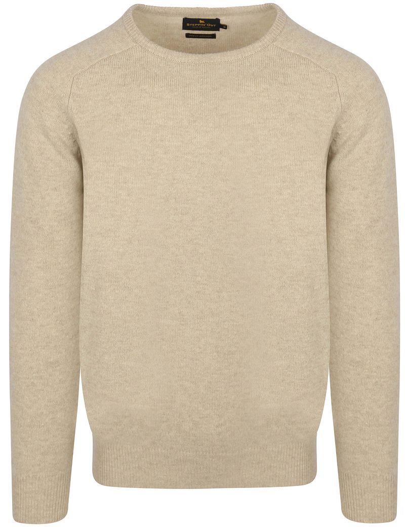 Steppin' Out Pullover Lammwolle Greige - Größe XXL von Steppin' Out