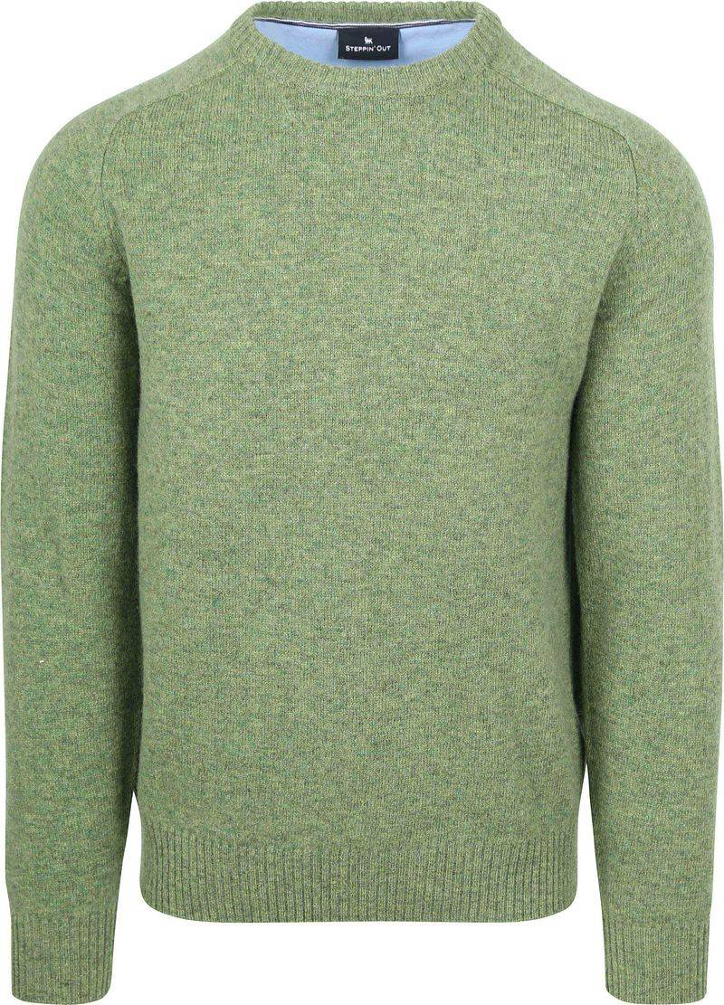 Steppin' Out Pullover Lammwolle Grün - Größe L von Steppin' Out