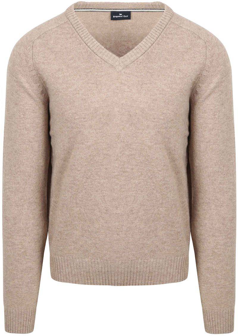 Steppin' Out Pullover V-Ausschnitt Lammwolle Beige - Größe M Steppin' Out Pullover V-Ausschnitt Lammwolle Beige - Größe M von Steppin' Out