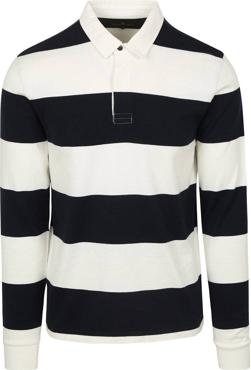 Steppin' Out Rugby Poloshirt Streifen Navy Weiß - Größe M von Steppin' Out