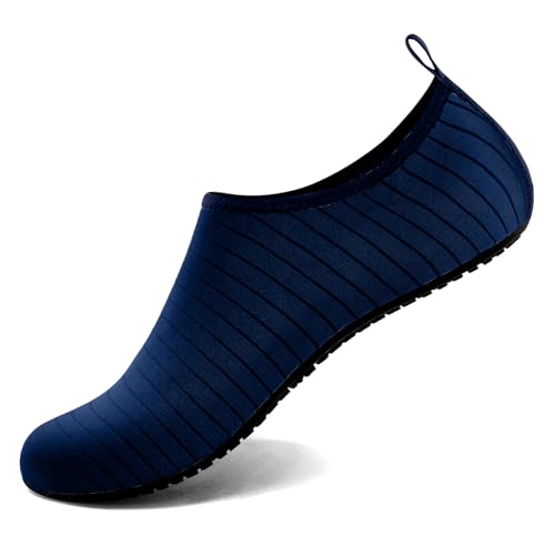 Steppli Badeschuhe Wasserschuhe Strandschuhe Schnell Trocknend Schwimmschuhe Breathable für Herren Damen Streifen Blau EU43 von Steppli