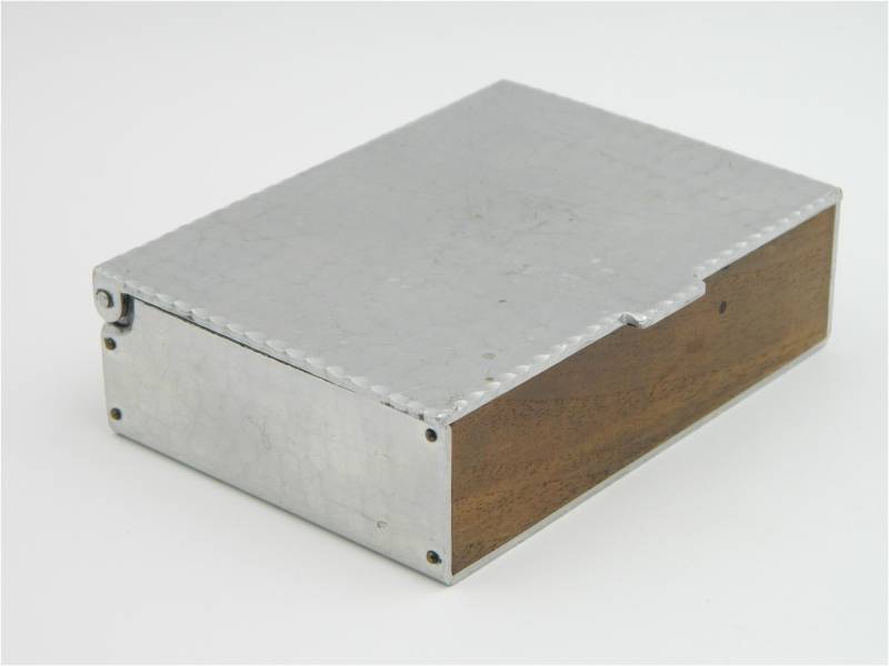 Handgefertigte Deckel Dose Aus Holz Und Aluminium Von Sigg/Sigal Schweiz 50Er Jahre von StereogramVintage