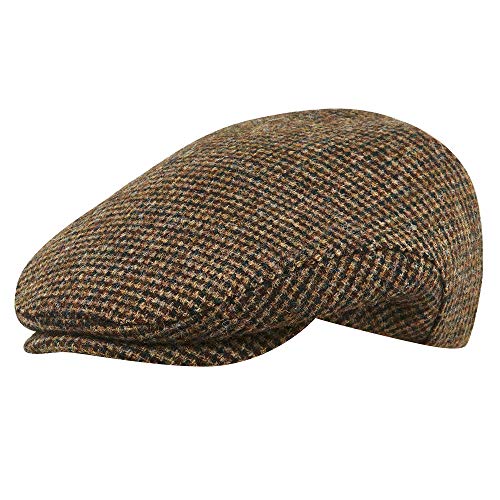 Sterkowski Derby Mütze | Tweed Schiebermütze für Herren und Damen | Wollmütze Herren Tweed Mütze Herren 20er Jahre Hut Schlägermütze Herren Gatsby Mütze 58 cm Braun/Beige von Sterkowski