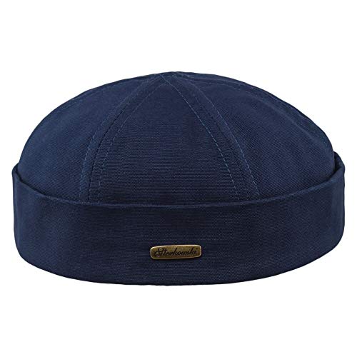 Sterkowski Docker Dockercap Herren Winter | Baumwolle Docker Cap Herren Winter | Docker Mütze Herren Winter Mütze Ohne Schirm Biker Cap Herren Dockers Cap Herren Marineblau 56 cm von Sterkowski