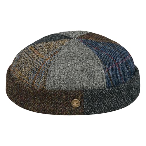 Sterkowski Docker Mütze | Harris Tweed Beanie Kappe für Herren und Frauen | Docker Cap Leon der Profi Beanie Herren Fahrrad Mütze Kapitänsmütze Herren Wintermütze Herren Patchwork 59 cm von Sterkowski