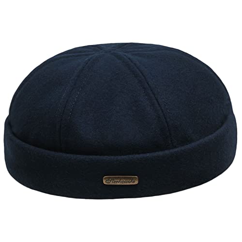 Sterkowski Docker Mütze | Wolle Beanie Kappe für Herren und Frauen | Docker Cap Leon der Profi Beanie Herren Fahrrad Mütze Kapitänsmütze Herren Wintermütze Herren Outdoor Hut 54 cm Marinenblau von Sterkowski