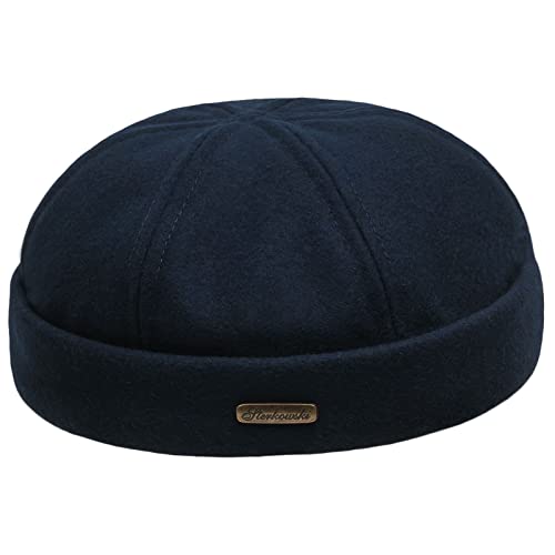 Sterkowski Docker Mütze | Wolle Beanie Kappe für Herren und Frauen | Docker Cap Leon der Profi Beanie Herren Fahrrad Mütze Kapitänsmütze Herren Wintermütze Herren Outdoor Hut 63 cm Marinenblau von Sterkowski