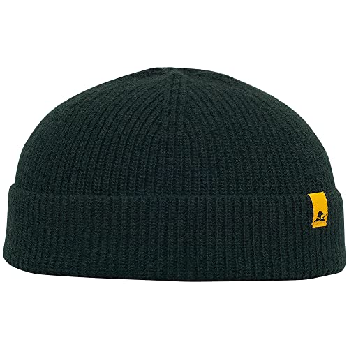 Sterkowski Duke Strickmütze | Merinowolle und Recyceltem Kaschmir Beanie für Herren und Frauen | Rippenrand Stil Wintermütze Herren Beanie Mütze Herren Fisherman Beanie 54-62 cm Grün von Sterkowski