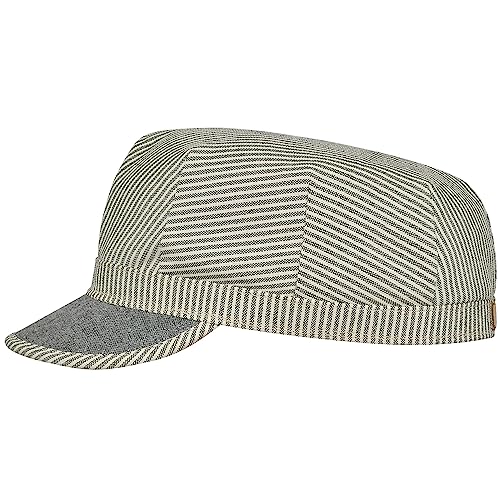 Sterkowski Engineer Trucker Cap | Leinen und Baumwolle Basecap für Herren und Frauen | Sonnenhut Herren Trucker Cap Herren Fischerhut Herren Sommer Basecap Herren Military Cap Herren 57 cm Weiß/Grau von Sterkowski