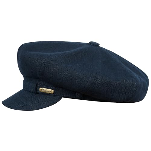 Sterkowski Gavroche Herren Flat Cap Leinen | Leinen Retro Baker Boy Mütze | Hipster Schirmmütze Fashion Cap Leinen Ballonmütze Linen Cap Sommer Cabrio Mütze Herren 56 cm Marineblau von Sterkowski