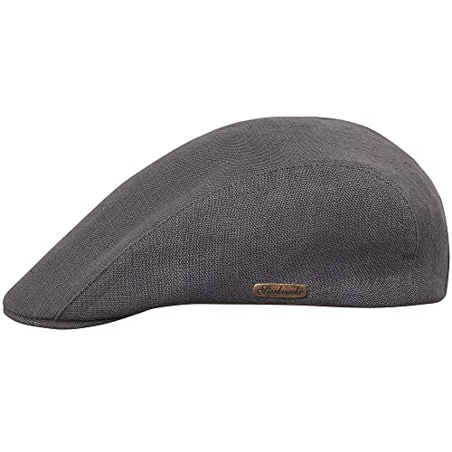 Sterkowski Gecko Cap | 100% Leinen Schiebermütze für Damen und Herren | Atmungsaktive Sommer Ivy League Cap ohne Futter, GRAU, 57 EU von Sterkowski