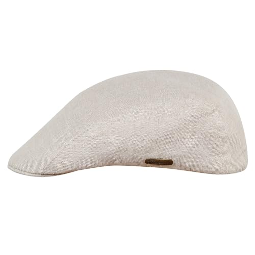 Sterkowski Gecko Schiebermütze Herren Sommer | 100% Leinen Mütze Herren Und Damen | Lässige Herrenmütze Outdoor Hut Herren Hut Herren Retro Schiebermütze 61 cm Beige von Sterkowski