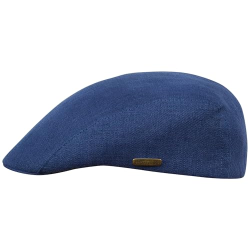 Sterkowski Gecko Schiebermütze | 100% Leinen Mütze Sonnenhut Herren Cap Herren Hut Herren Kappe Herren Schiebermütze Herren Flatcap Herren Schiebermütze Herren Sommer Flat Cap 54 Blau von Sterkowski