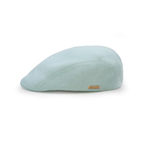 Sterkowski Gecko Schiebermütze Sommer | 100% Leinen Mütze Herren Und Damen | Flatcap Sonnenhut Trendmütze Golf Cap Vintage Kappe Klassische Outdoor Stoffmütze Trendmütze Urbane Mint 55 von Sterkowski