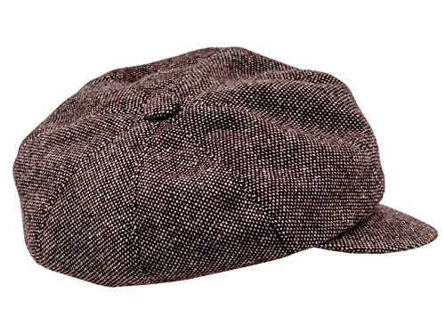 Sterkowski Gemütlich Tweed Zeitungsjunge Schiebermütze Vintage Stil 61 cm Braun Melange von Sterkowski