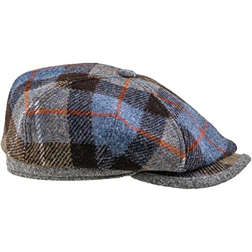 Sterkowski Rambler Schirmmütze | Harris Tweed Schiebermütze für Herren | schirmmütze Herren Cap Herren schiebermütze Herren schiebermütze Damen Visor Cap schirmmütze Damen 56 Blau/Braun von Sterkowski