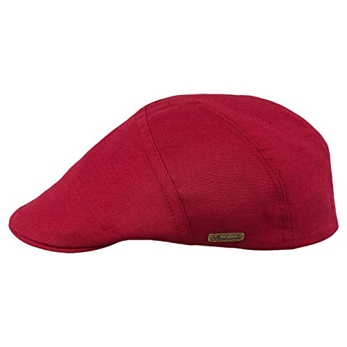 Sterkowski Ivy Five Cap | 100% Natural Linen Flat Cap für Damen und Herren | Super leichte 5 Panels Cap ohne Futter, Rot/Ausflug, einfarbig (Getaway Solids), 58 EU von Sterkowski