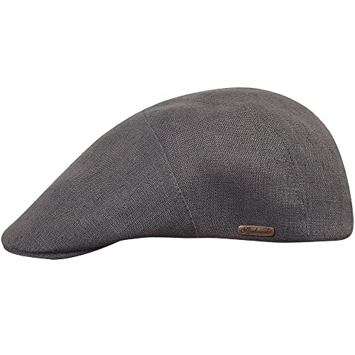 Sterkowski Ivy Five Cap | 100% Naturleinen Flat Cap für Damen und Herren | Super leichte 5 Panels Cap ohne Futter, GRAU, 58 EU von Sterkowski