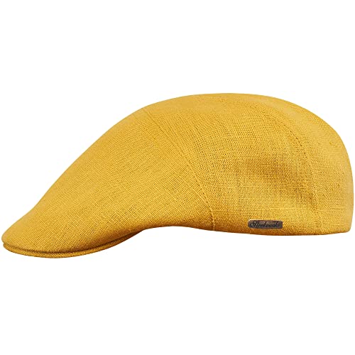 Sterkowski Ivy Five Cap | 100% Naturleinen Schiebermütze für Damen und Herren | Super leichte 5-Panel-Kappe ohne Futter, gelb, 55 EU von Sterkowski