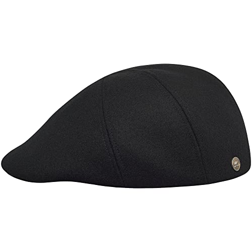 Sterkowski Modell Ivy Five | Wolle Schirmmütze für Herren und Frauen | Gatsby Newsboy Cap Schiebermütze Golf Winter Irische Barrett Vintage Retro Kappe Kasket Winter Warm Schwarz 58 von Sterkowski