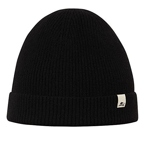 Sterkowski Kingfish Strickmütze | Merinowolle und Recyceltem Kaschmir Beanie für Herren und Frauen | Rippenrand Still Wintermütze Herren Beanie Mütze Herren Fisherman Beanie 54-62 cm Schwarz von Sterkowski