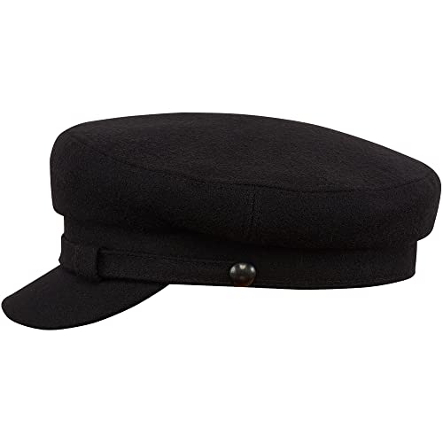 Sterkowski Maciejowka Model 2 Mütze | Wolle Schirmmütze für Herren und Frauen | Schirmmütze Herren Wollmütze Herren Elbsegler Mütze Herren Schildmütze Herren Fiddler Cap 55 cm Schwarz von Sterkowski