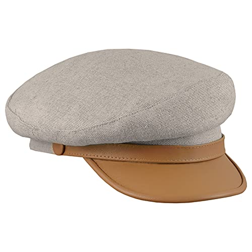 Sterkowski Maciejowka Model 7 | Leinen Schirmmütze für Herren und Frauen | Kapitänsmütze Herren Fischerhut Herren Elbsegler Mütze Herren Schildmütze Damen Visor Cap Herren 56 cm Beige von Sterkowski