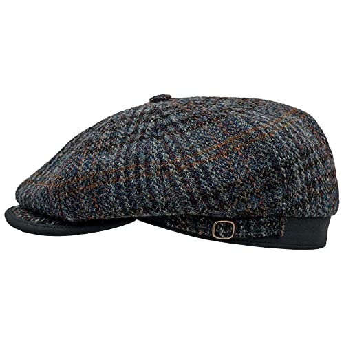 Sterkowski Malone | Tweed Schlägermütze | Tweedmütze Gatsby Schiebermütze Herren Flat Cap Mützen Herren Wintermütze Herren Mütze Kappe Kappen Shelby Mütze Cap Herren 56 Blau von Sterkowski