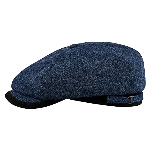 Sterkowski Malone | Tweed Schiebermütze 8 Panel Gatsby Kleid 20er Jahre Kleid Schlägermütze Flat Cap Mützen Herren Winter Hut Mütze für Winter Herbst Newsboy Cap Tellermütze 58 Blau Mix von Sterkowski