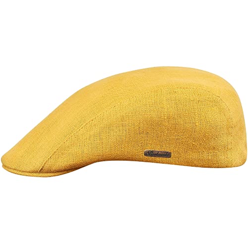 Sterkowski Modell Gecko | Schiebermütze aus 100% Leinen für Damen und Herren | Atmungsaktive Sommer Ivy League Cap ohne Futter, gelb, 60 EU Sterkowski Modell Gecko | Schiebermütze aus 100% Leinen für Damen und Herren | Atmungsaktive Sommer Ivy League Cap ohne Futter, gelb, 60 EU von Sterkowski