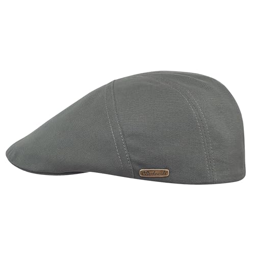 Sterkowski Modell Ivy Five | 100% Gekämmte Baumwolle Schiebermütze für Herren und Damen | Flatcap Klassische Kappe Leichte Sommer Hautfreundliche Handgenäht Retro Vintage Casual Graphitgrau 59 von Sterkowski