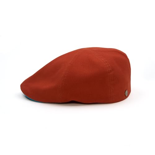 Sterkowski Modell Rusty | 100% Baumwolle Panama-Bindung Schiebermütze für Herren und Damen | Flatcap Sommer Schirmmütze Kappe Newsboy Cap Hüteüte Leicht Luftig Cabrio Gatsby Golf Urban Ziegelrot 54 von Sterkowski