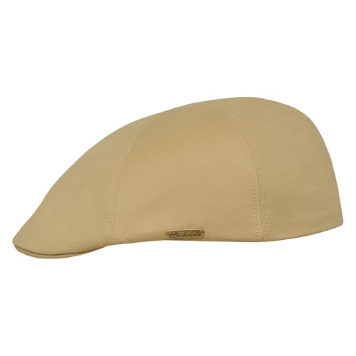 Sterkowski Modell Rusty | 100% Gekämmte Baumwolle Schiebermütze für Herren und Damen | Flatcap Sommer Schirmmütze Kappe Newsboy Cap Hüteüte Leicht Luftig Cabrio Gatsby Golf Vintage Beigefarbene 55 von Sterkowski