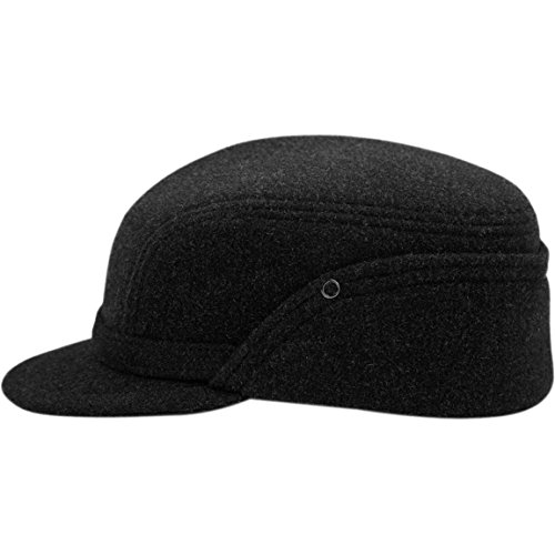 Sterkowski Modell Sawyer | Wolle und Kaschmir Schiebermütze für Herren | männer winterkappe mit Ohrenschutz Trapper Army Cap 60 Anthrazit von Sterkowski
