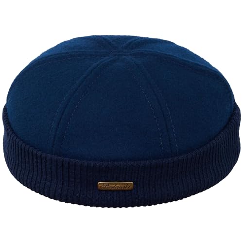 Sterkowski Navy Watch | Wolle Beanie Kappe für Herren und Frauen | Docker Cap Leon der Profi Beanie Herren Fahrrad Mütze Kapitänsmütze Herren Wintermütze Herren 56 cm Marinenblau von Sterkowski