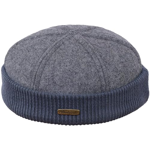 Sterkowski Navy Watch | Wolle Beanie Kappe für Herren und Frauen | Docker Cap Leon der Profi Beanie Herren Fahrrad Mütze Kapitänsmütze Herren Wintermütze Herren 62 cm Grau von Sterkowski