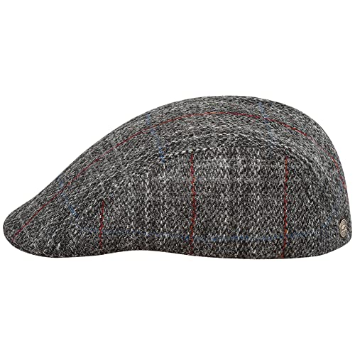 Sterkowski Norte Schirmmützen Für Herren | Harris Tweed Flatcap Herren | Newsboy Cap Herren Schlägermütze Herren Schiebermütze Herren Tweed Schiebermütze Wolle 57 cm Graues Karomuster von Sterkowski