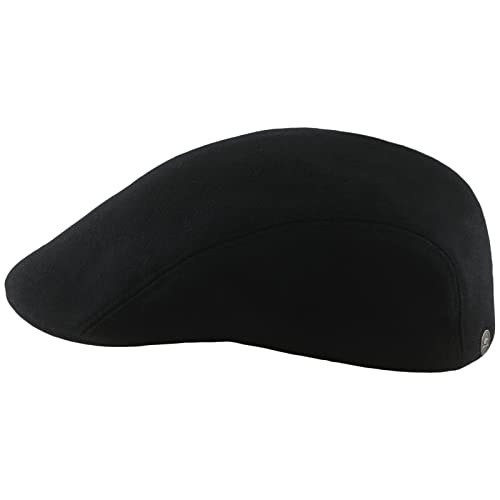 Sterowski Norte Schirmmütze | Wolle Baskenmütze Herren Winter | Flatcap Mit Ohrenklappen | Gatsby Cap | Schiebermütze 61 cm Schwarz von Sterkowski