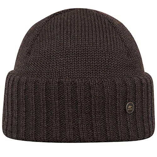 Sterkowski Orso Strickmütze | Merinowolle Wintermütze Herren Damen | Männer Wintermütze Wollmütze Herren Strickmütze Herren Beanie Damen Mütze Winter Herren Wollmütze Merinowolle Mütze 54-62 cm Braun von Sterkowski