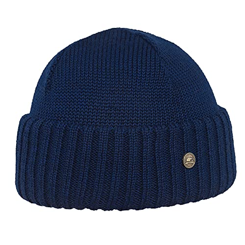 Sterkowski Orso Strickmütze | Merinowolle Herren Wollmütze Herren und Damen | Strickmütze Herren Beanie Damen Mütze Winter Merinowolle Mütze Herren Beanie Wollmütze Männer Mütze 54-62 cm Marineblau von Sterkowski